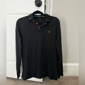 Polo by Ralph Lauren Men's Charcoal Long Sleeve Shirt
